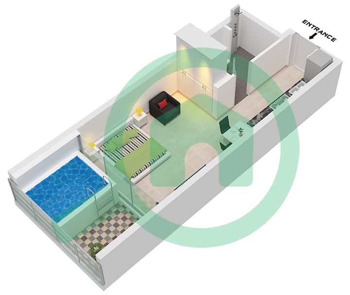 Samana Manhattan 2 - Studio Apartment Unit 4,5,10,11 FLOOR 1-15 Floor plan Unit 4 Floor 1,7-15
Unit 5,11, Floor 2-6,
unit 10 Floor 7-15 interactive3D