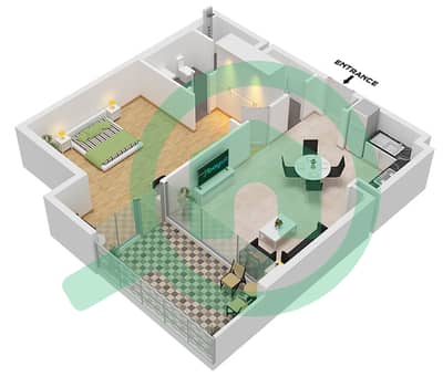 Mallside Residence - 1 Bedroom Apartment Type B FLOOR 6-17 Floor plan