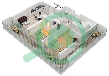 Mallside Residence - 2 Bedroom Apartment Type B FLOOR 6-15 Floor plan