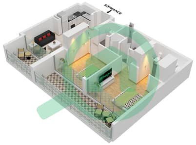 Mallside Residence - 2 Bedroom Apartment Type D FLOOR 16-17 Floor plan