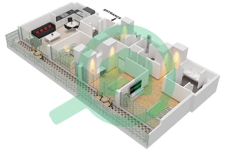 Mallside Residence - 3 Bedroom Apartment Type A FLOOR 16-17 Floor plan
