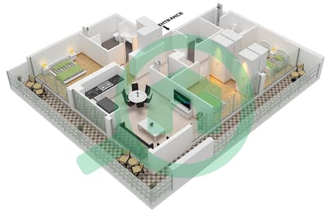 Mallside Residence - 3 Bedroom Apartment Type B FLOOR 16-17 Floor plan