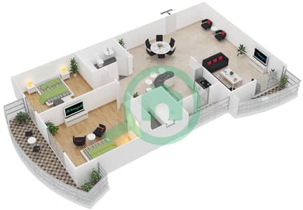 Zenith Tower A1 - 2 Bedroom Apartment Unit 9 Floor plan