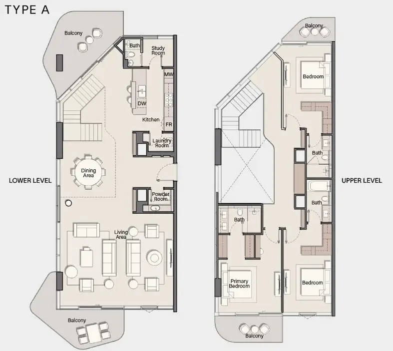 3 BR floor plan