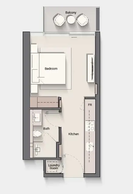 0 BR floor plan