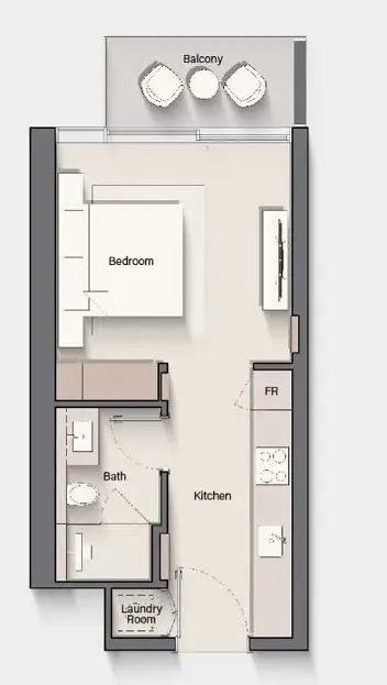 0 BR floor plan
