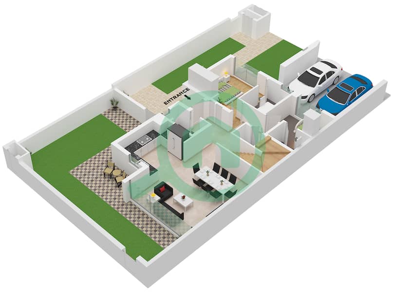 Аня 2 - Таунхаус 4 Cпальни планировка Тип/мера ARIA 1M / UNIT 4PLEX-TH04 Type ARIA 1M Unit 4PLEX-TH04,6PLEX-TH06,8PLEX-TH08 Floor Ground interactive3D