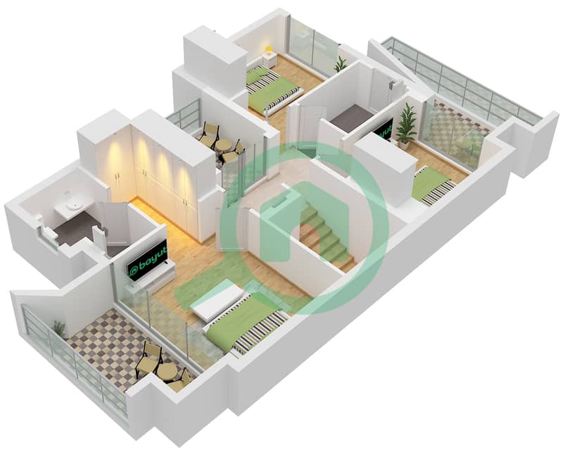 Аня 2 - Таунхаус 4 Cпальни планировка Тип/мера ARIA 1M / UNIT 4PLEX-TH04 Type ARIA 1M Unit 4PLEX-TH04,6PLEX-TH06,8PLEX-TH08 Floor First interactive3D