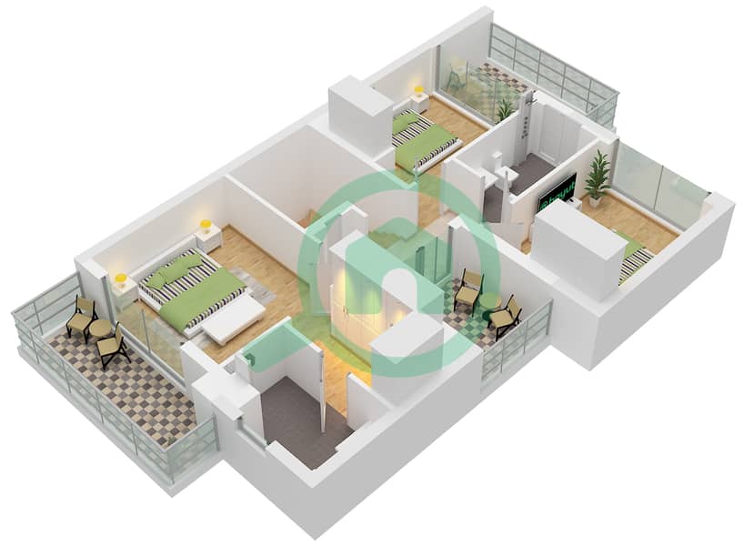 Аня 2 - Таунхаус 4 Cпальни планировка Тип/мера IRIA 1/UNIT 4,6 PLEX-TH01 Type IRIA 1 Unit 4,6,8PLEX-TH01 Floor First interactive3D