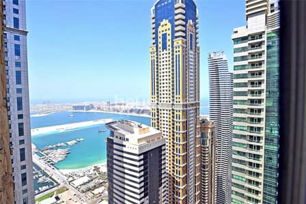 شقة 2 غرفة نوم للايجار في دبي مارينا، دبي - Full Sea View | High Floor | Unfurnished شقة 2 غرفة نوم للايجار في دبي مارينا، دبي - Full Sea View | High Floor | Unfurnished