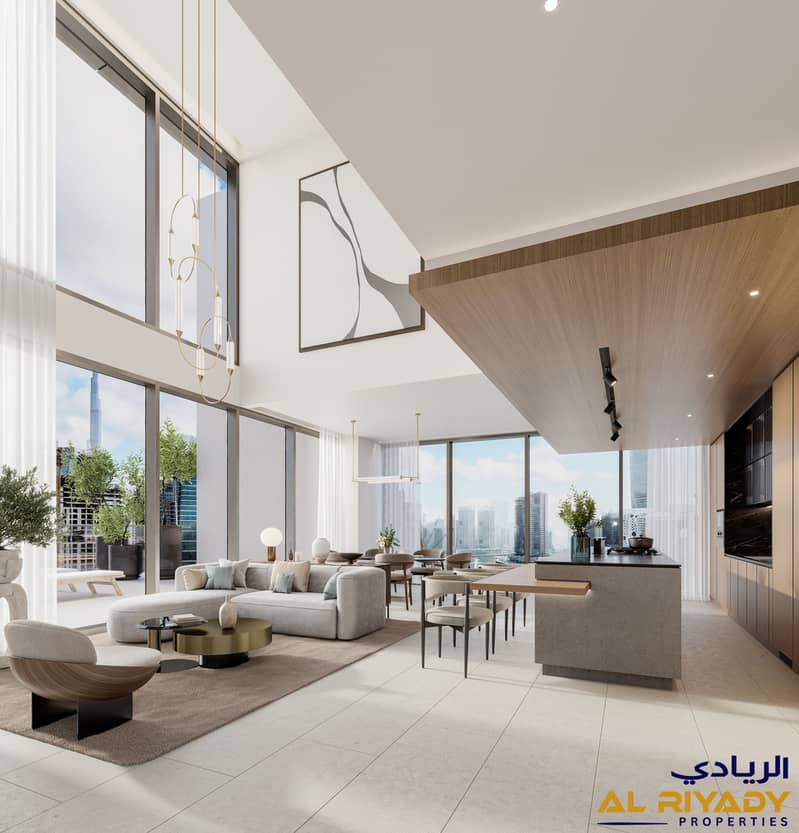 9 One River Point_Duplex living and dining. jpg