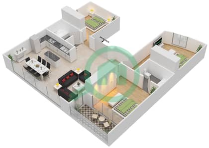 Panoramic - 3 Bedroom Townhouse Unit 2,4 Floor plan