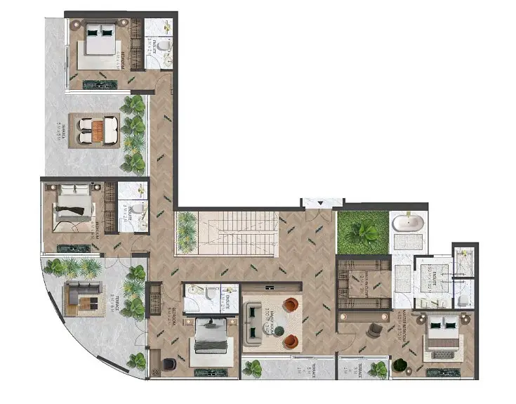 3 BR floor plan