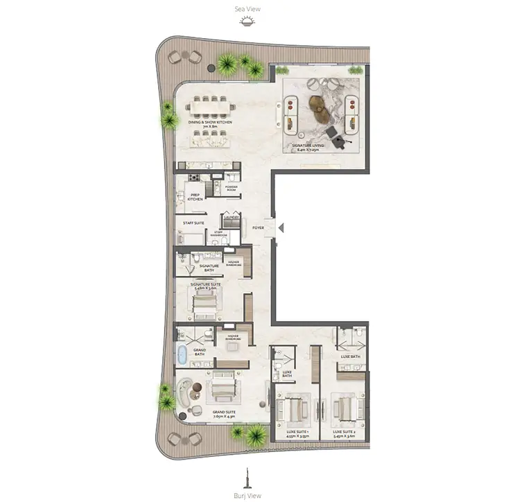 4 BR floor plan