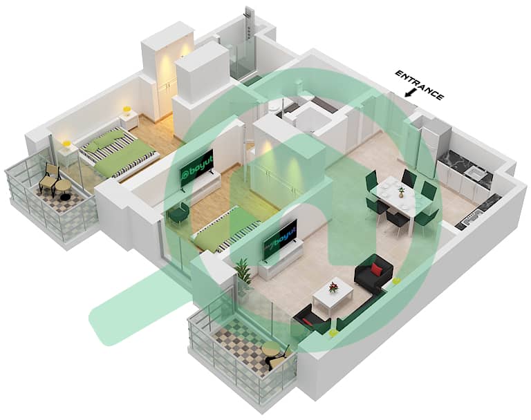 Oria - 2 Bedroom Apartment Unit 4,9 FLOOR 1-12 Floor plan Unit 4 Floor 1 Unit 9 Floor 2-12 interactive3D