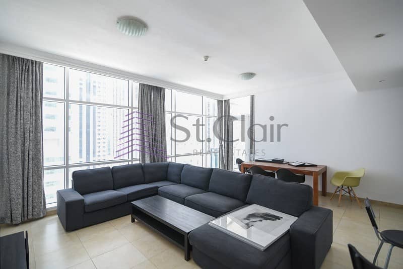 Fully Furnished 2 Beds | Huge Balcony | Mid Floor