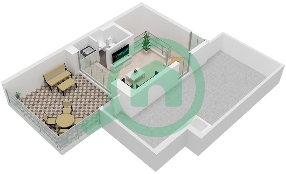 المخططات الطابقية لتصميم النموذج CLARA تاون هاوس 3 غرف نوم - ريفانا Second Floor interactive3D