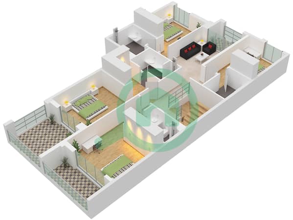 Type Semidetached Villa Unit Edge First Floor