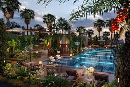 2 Cпальни Апартаменты Продажа в Арджан, Дубай - POOL NIGHT 1. jpg