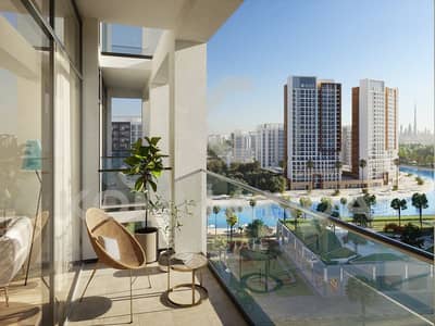 1 Bedroom Flat for Sale in Meydan City, Dubai - Riviera 65_Balcony View_01. jpg