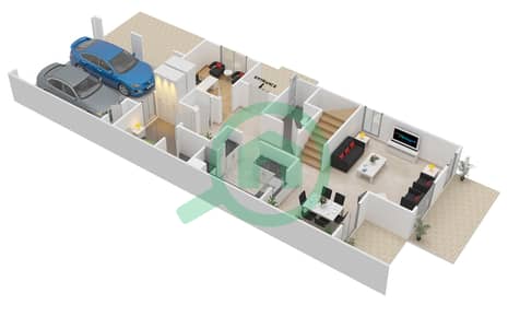 المخططات الطابقية لتصميم النموذج 1 END تاون هاوس 3 غرف نوم - ميرا 5