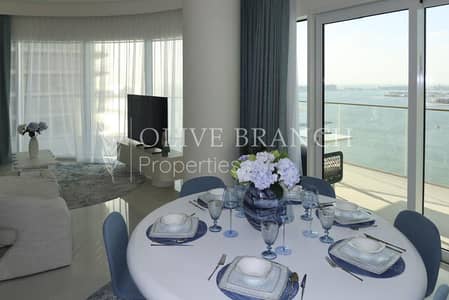 3 Bedroom Flat for Rent in Dubai Harbour, Dubai - Palm View | Fully Furnished | Private Beach Access