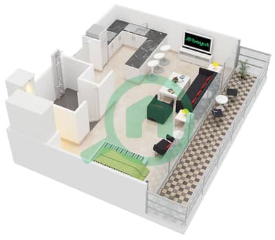 Bay Square 11 - Studio Apartments Type ST-2 Floor plan