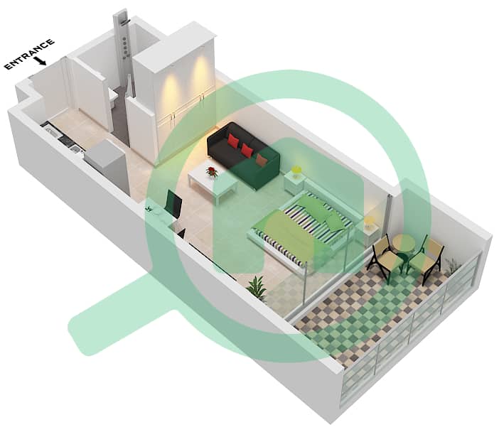 AG Севен - Апартамент Студия планировка Единица измерения 5 FLOOR 2-13 Unit 5 Floor 2-13 interactive3D