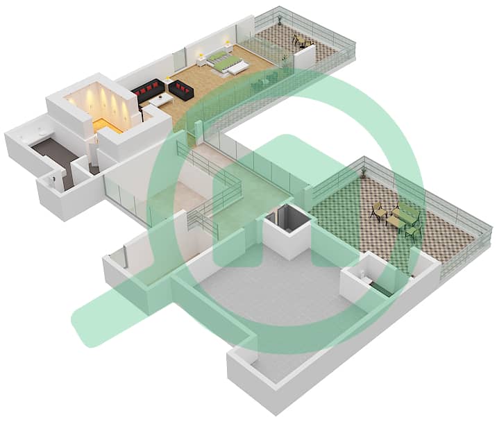 Сарай - Вилла 6 Cпальни планировка Тип 1A Type 1A Floor Second interactive3D