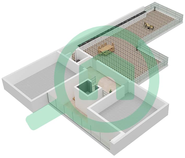 المخططات الطابقية لتصميم النموذج 2B فیلا 6 غرف نوم - سراي Type 2B Floor Second interactive3D