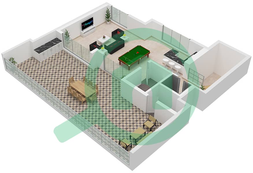 LIV 水畔公寓 - 4 卧室别墅类型G戶型图 Type G Second interactive3D