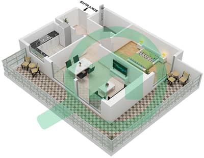 Binghatti Corner - 1 Bed Apartments Type B Floor plan
