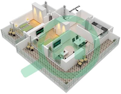 Binghatti Corner - 2 Bed Apartments Type B Floor plan