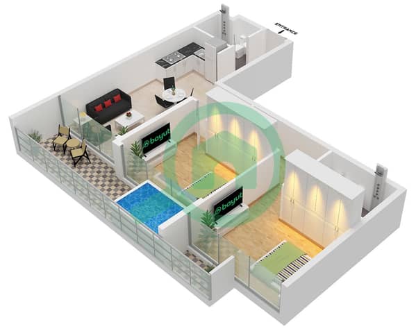 Type D Unit 15 Floor 2-16,19-33 Unit 9 Floor 17-18
