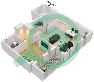 Меск 1 - Апартамент 1 Спальня планировка Тип/мера A1 / UNIT 3,6 FLOOR 2-8