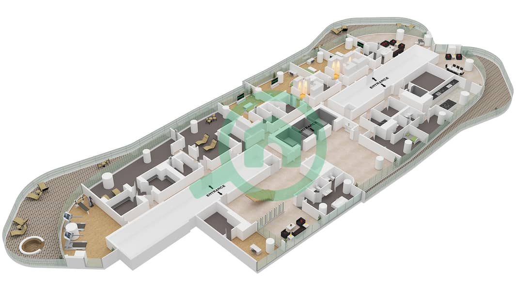 Булавари Маяк - Вилла 9 Cпальни планировка Тип SKY VILLA FLOOR 25-27 Type Sky Villa Floor 25 interactive3D