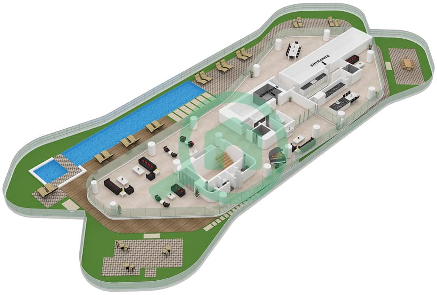 Булавари Маяк - Вилла 9 Cпальни планировка Тип SKY VILLA FLOOR 25-27 Type Sky Villa Floor 27 interactive3D