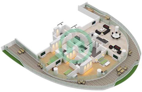 科莫公寓 - 2 卧室公寓单位2 FLOOR 11戶型图