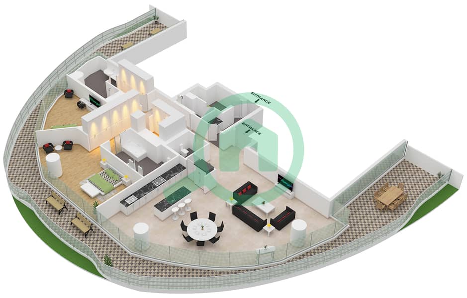 Como Residences - 2 Bedroom Apartment Unit 2 FLOOR 12-18 Floor plan Unit 2 Floor 12-18 interactive3D