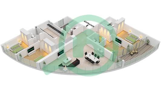 Horizon Tower - 4 Bed Apartments Type B Floor plan