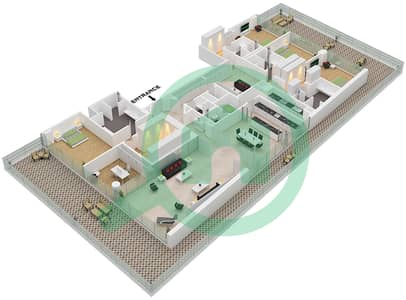 Армани Бич Резиденсес - Апартамент 4 Cпальни планировка Тип/мера B / UNIT A3 FLOOR 6-7