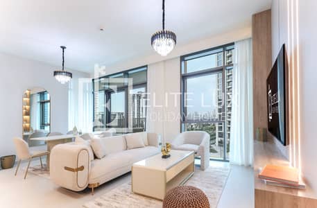 2 Bedroom Flat for Rent in Dubai Creek Harbour, Dubai - Living Rm - Dining 1-min. jpg