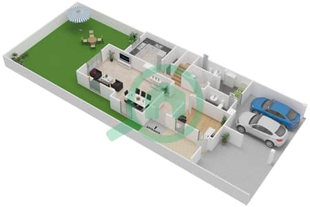 Saadiyat Lagoons - 3 Bedroom Townhouse Type E Floor plan