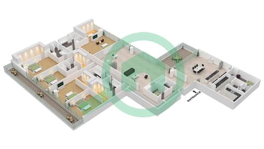 Армани Бич Резиденсес - Апартамент 5 Cпальни планировка Тип/мера A / UNIT B2 FLOOR 5