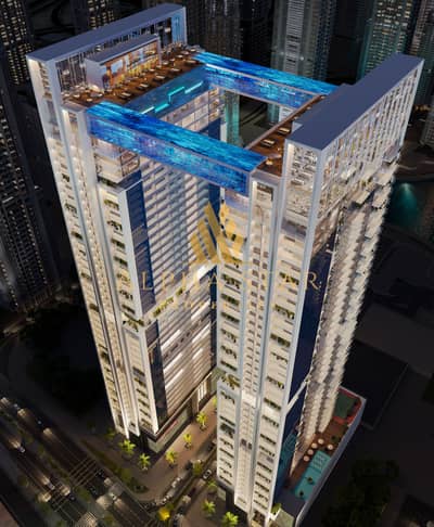 2 Bedroom Apartment for Sale in Jumeirah Lake Towers (JLT), Dubai - Night aerial 4k. jpg