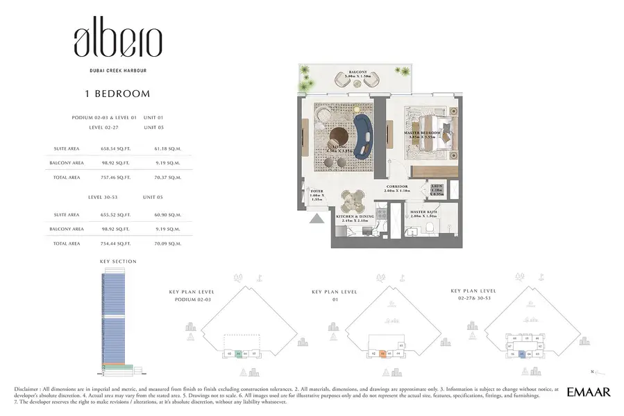 1 BR floor plan