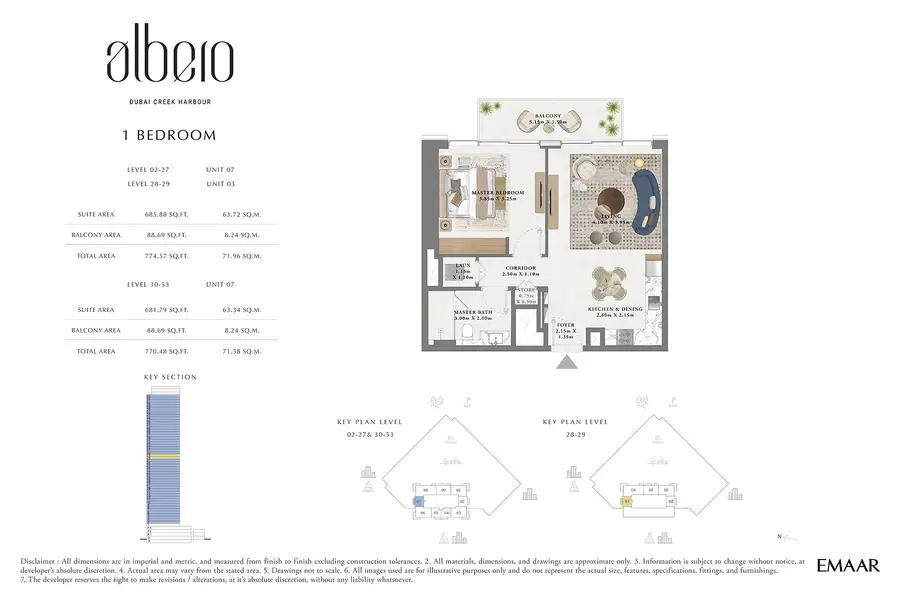 3 BR floor plan