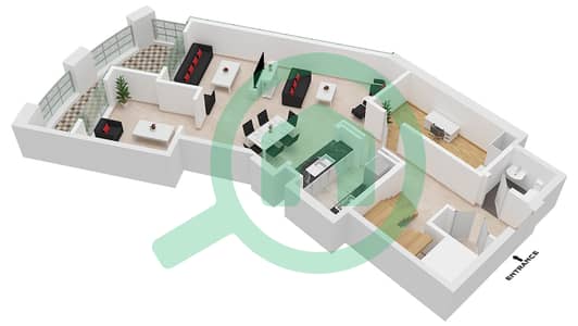 Al Habtoor Business Tower - 2 Bedroom Townhouse Type TH1 FLOOR 2,3 Floor plan