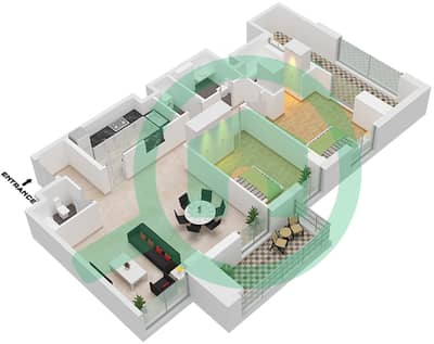 المخططات الطابقية لتصميم النموذج / الوحدة B20/UNIT 2-4 FLOOR 43-44 شقة 2 غرفة نوم - برج B (إيست هايتس 4) المخططات الطابقية لتصميم النموذج / الوحدة B20/UNIT 2-4 FLOOR 43-44 شقة 2 غرفة نوم - برج B (إيست هايتس 4)