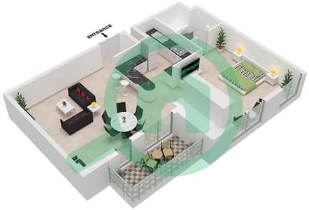 المخططات الطابقية لتصميم النموذج / الوحدة BS02/UNIT 2-3 FLOOR 3-20 شقة استوديو - برج B (إيست هايتس 4)